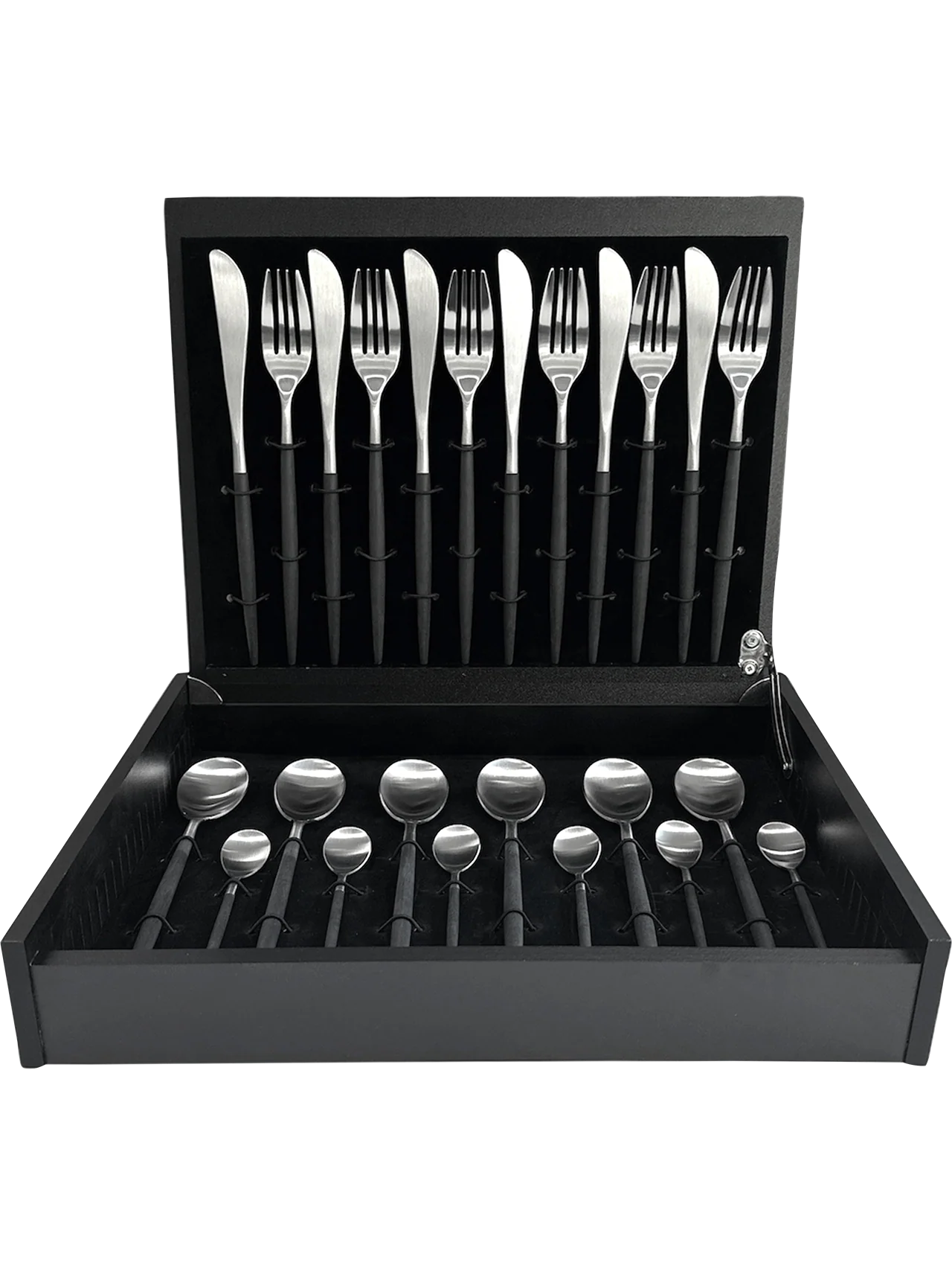 besteckset "mio" 24-teilig, schwarzer griff