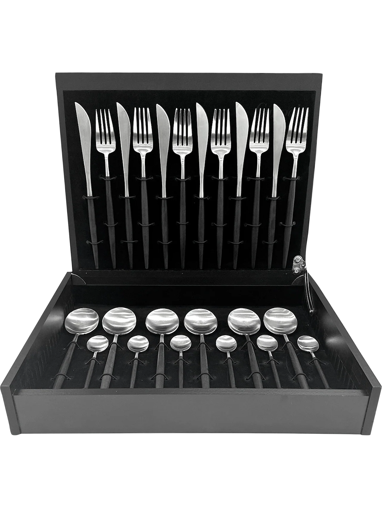 besteckset "goa" 24-teilig, schwarzer griff