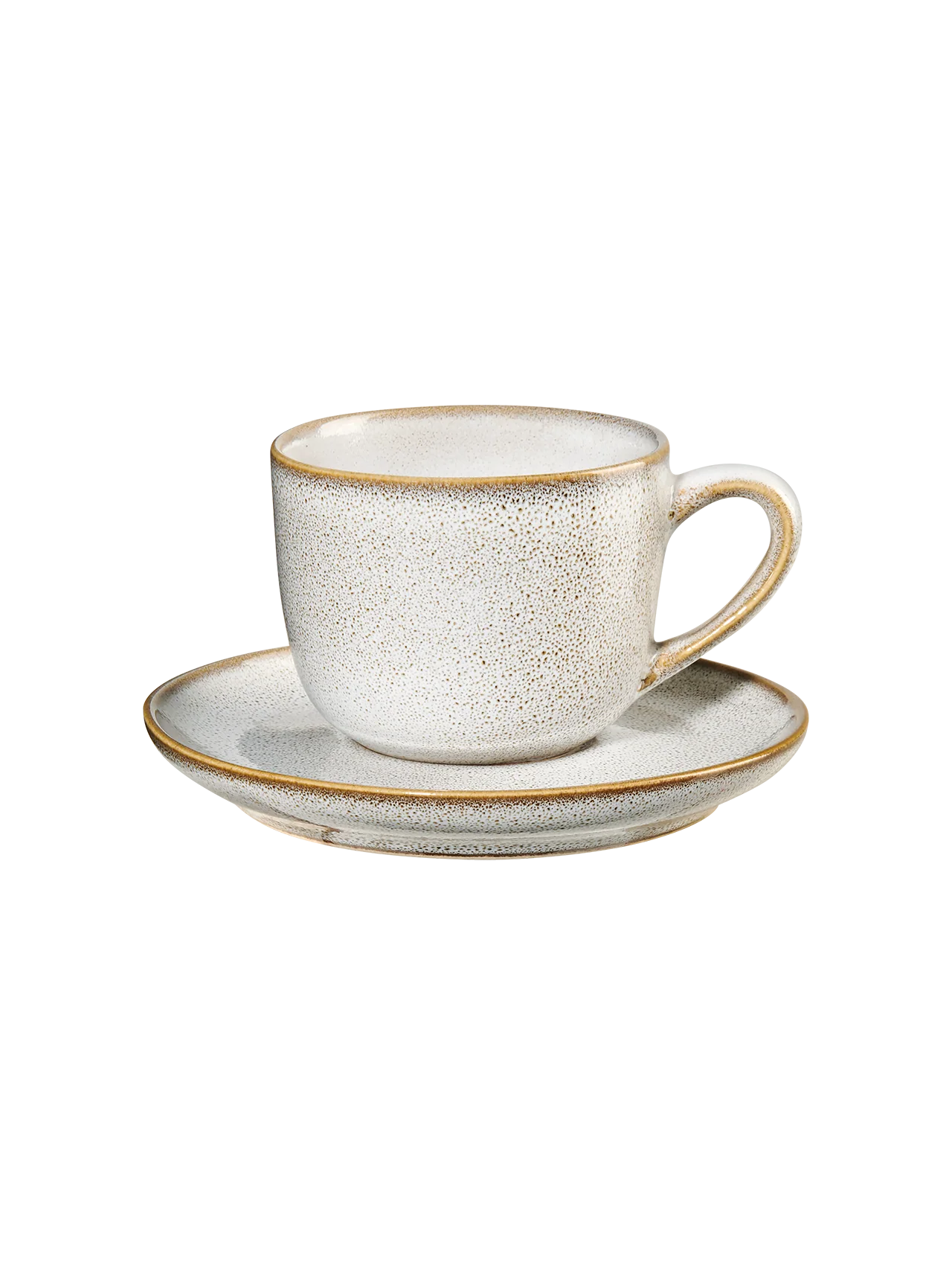 espressotasse mit unterteller, sand