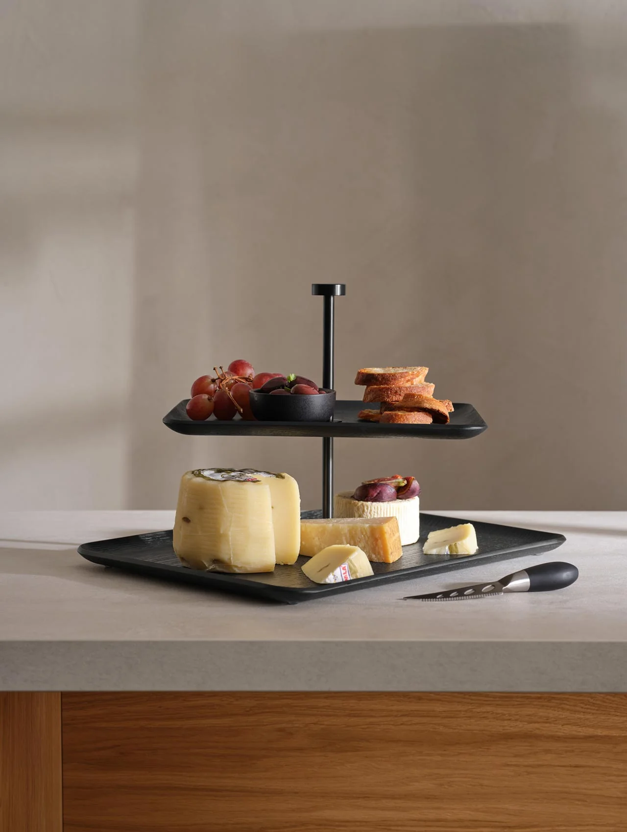 etagere 2-stufig, rechteckig, schwarz - Image 2