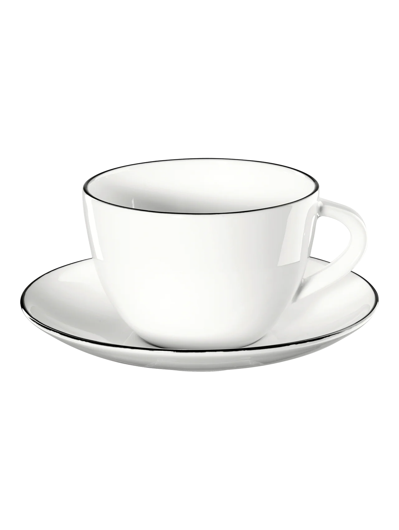 kaffeetasse mit unterteller, ligne noire