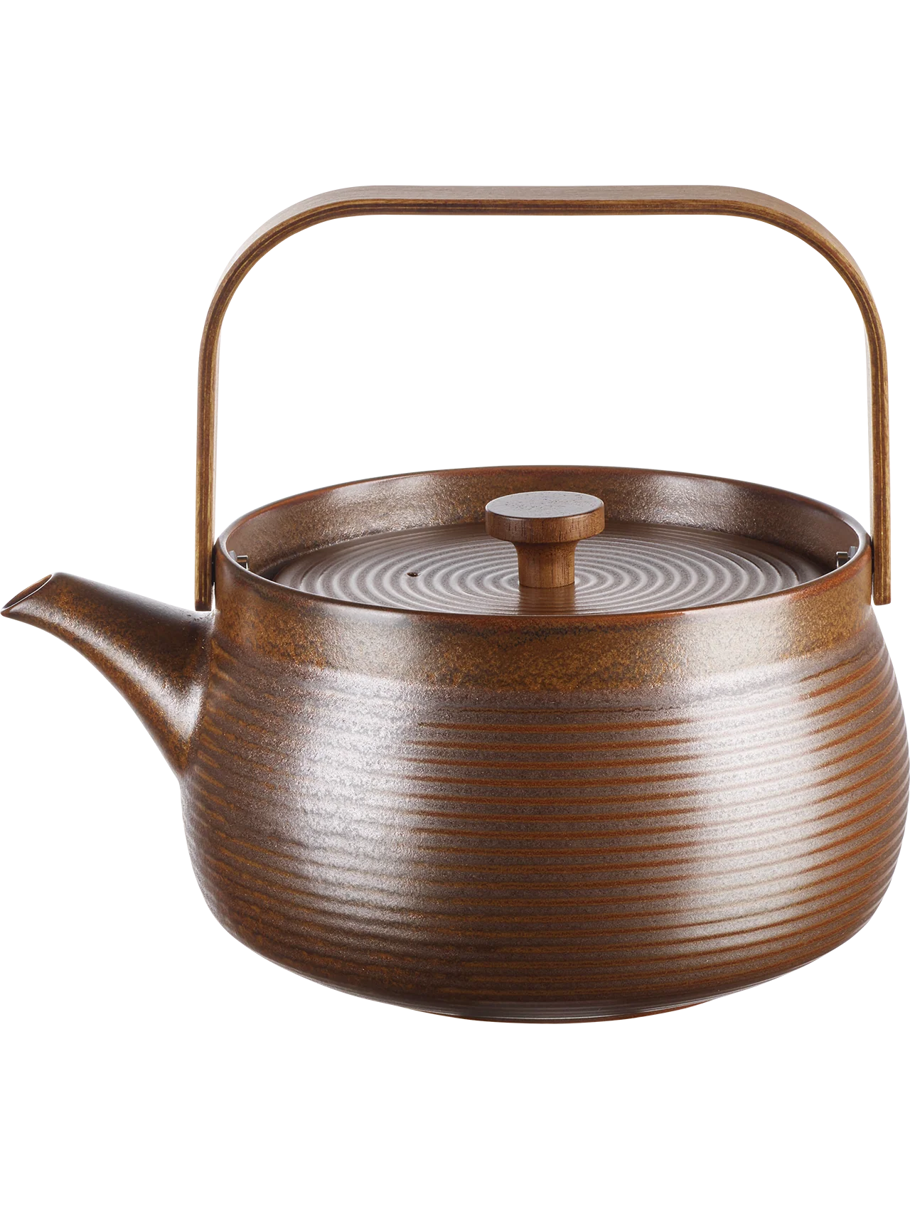 teekanne mit Holzgriff, brown
