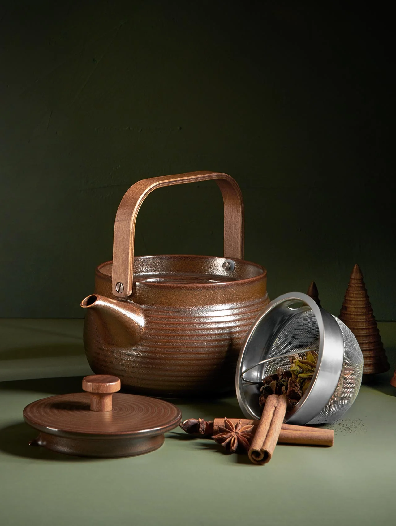teekanne mit Holzgriff, brown - Image 3