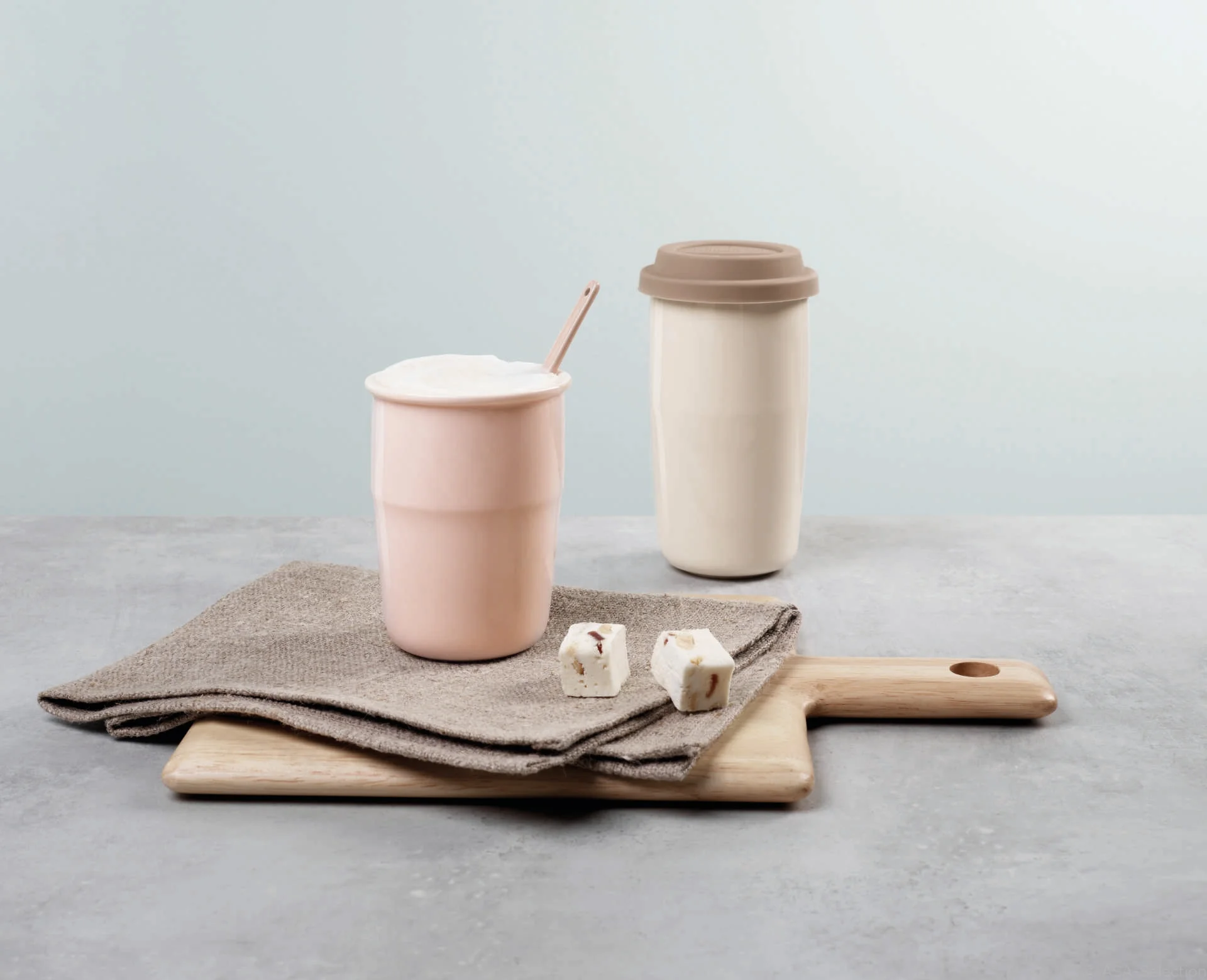 thermobecher creme, deckel braun - Image 3