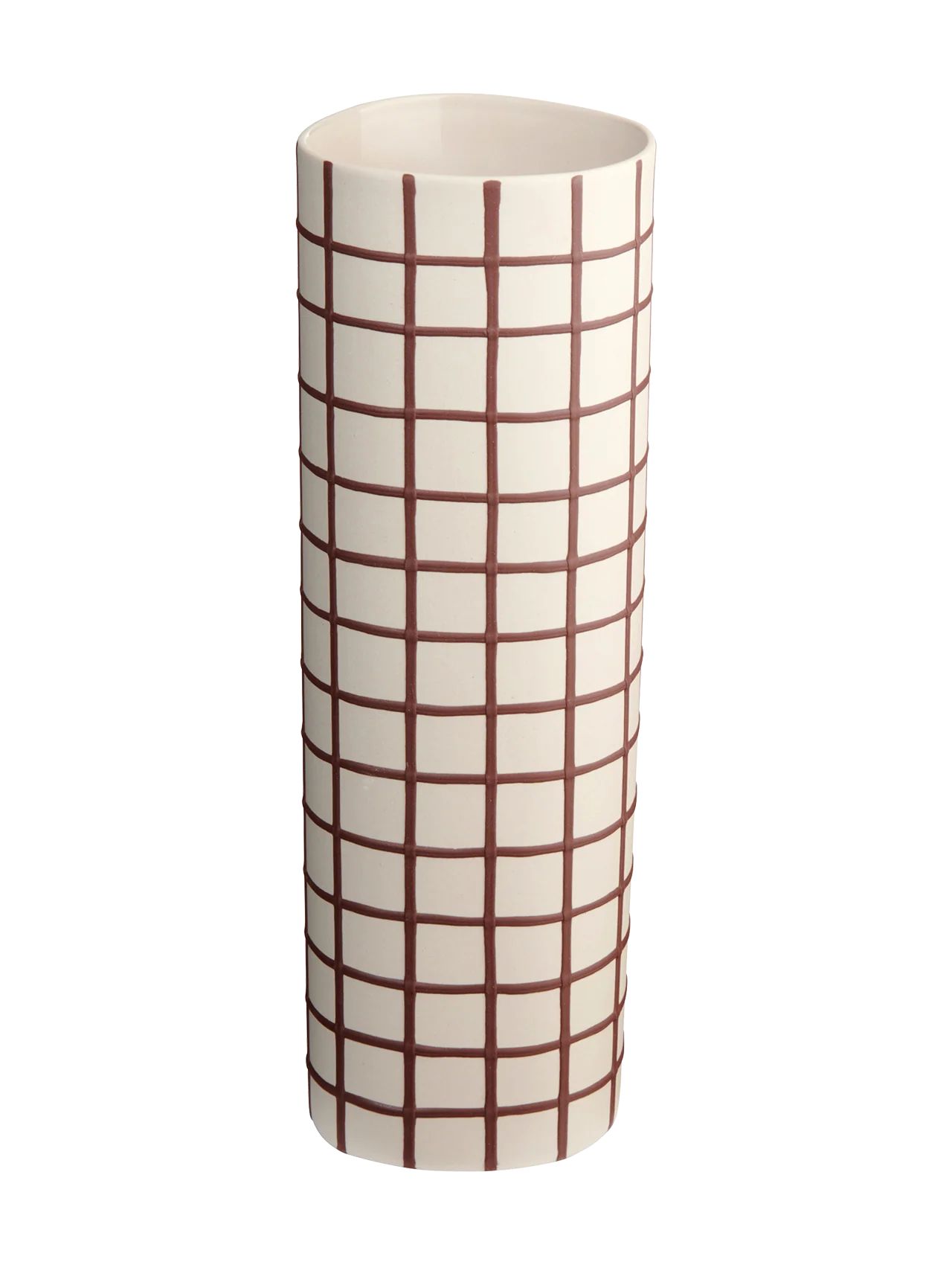 vase, bordeaux squares