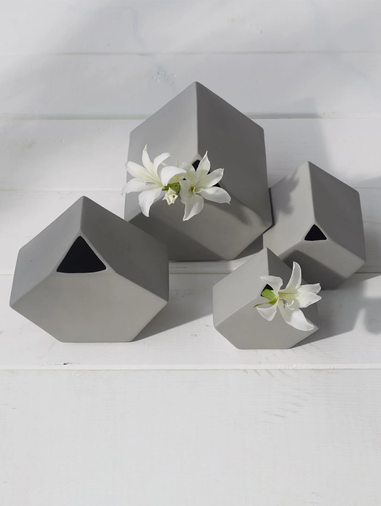 vase eckig, cement - Image 2
