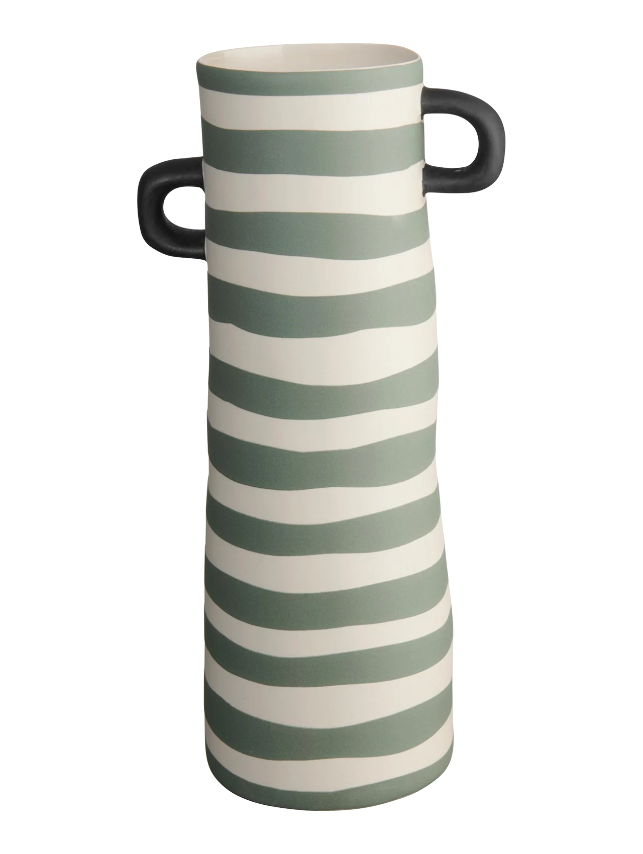 vase, grün gestreift