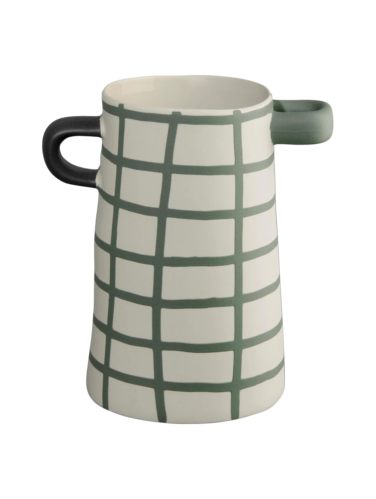 vase, grün kariert