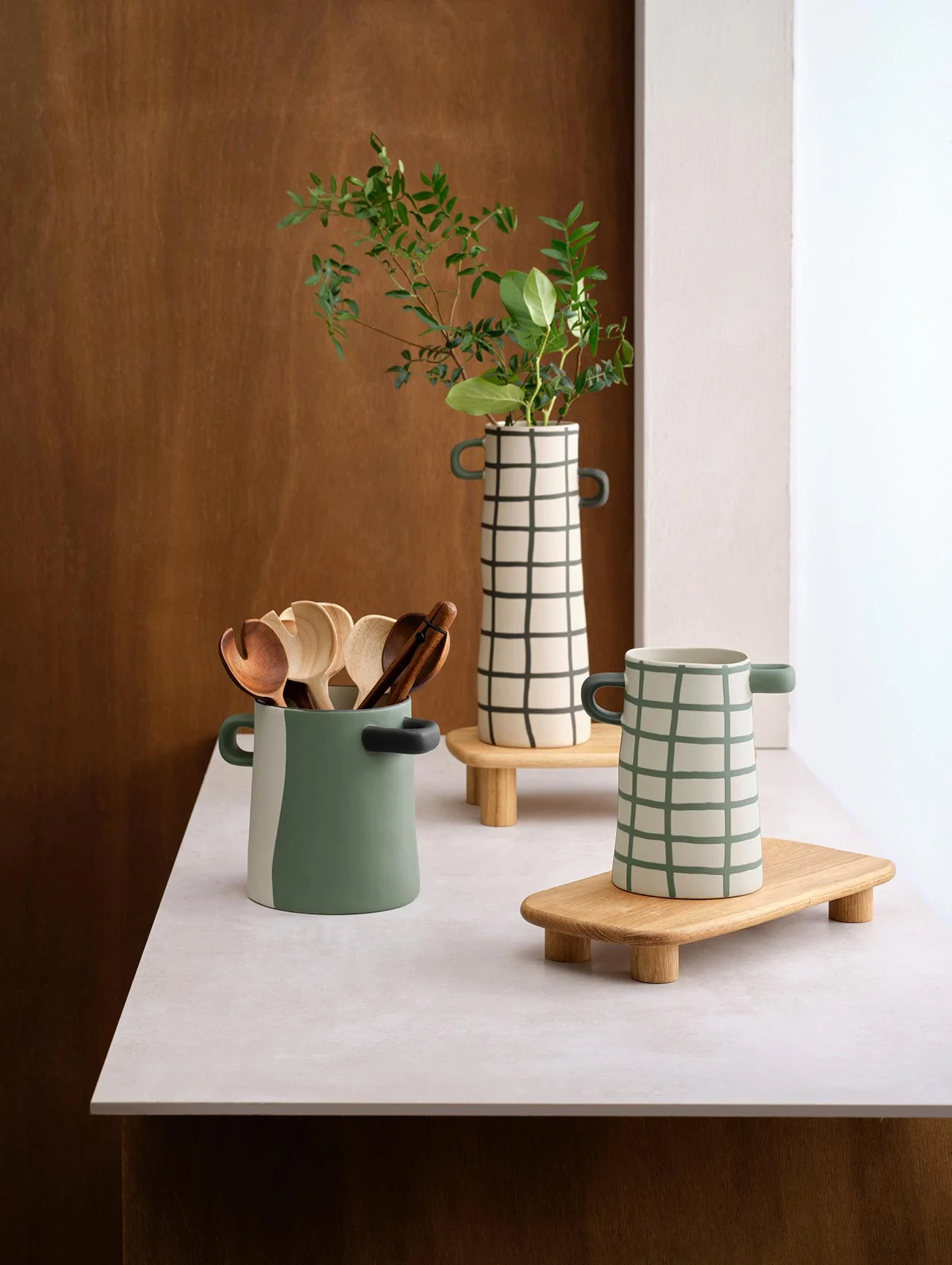 vase, grün kariert - Image 2